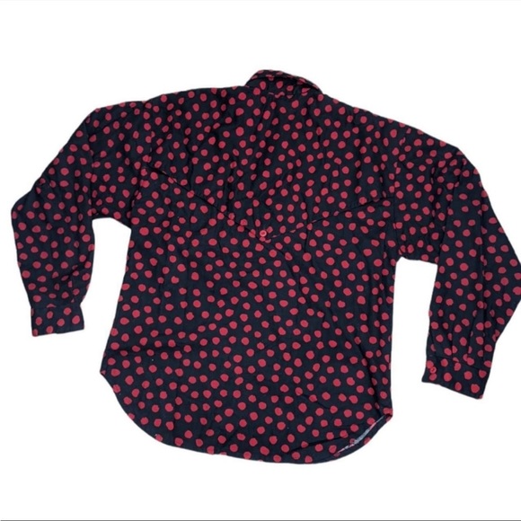 Vintage 90's Roughrider by Circle T Black & Red Polka Dot Western Rodeo Top - Picture 4 of 4